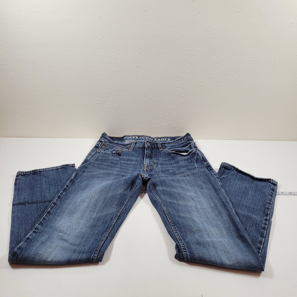 American Eagle Original Straight Jean Men 28x32 Blue Excellent Denim 100% Cotton